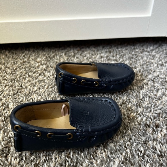 Janie And Jack Leather Driving Shoe Connor Navy Baby/Toddler Size 4 - Picture 4 of 15